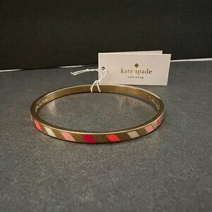 NWT Kate Spade "Earn Your Stripes" Bangle Bracelet 7.75" Pink Multi Gift…